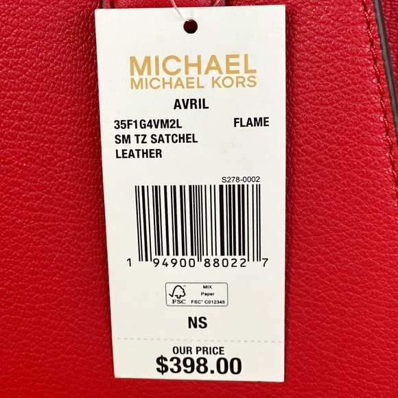 Michael Kors Small Avril Satchel Crossbody Red - Picture 9 of 9